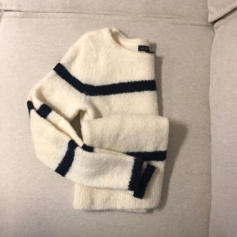 Long wear stripes sweater